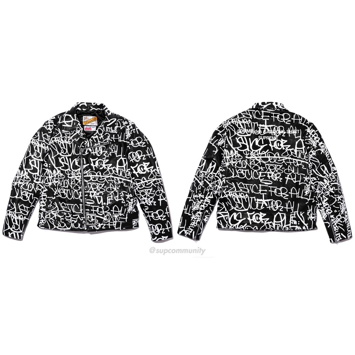 Supreme®/Comme des Garçons SHIRT® Schott® Painted Perfecto Leather Jacket